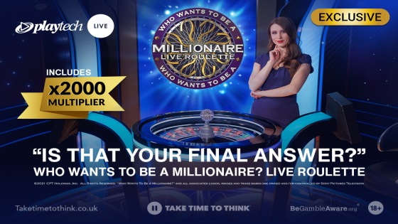 playtech launches who wants to be a millionaire live roulette 